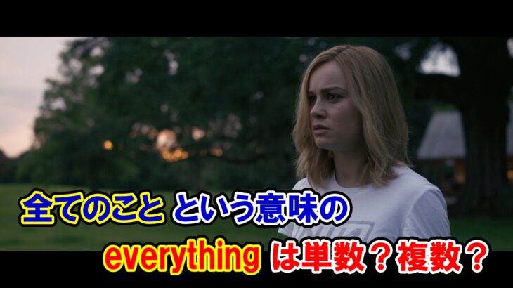 【キャプテン・マーベル】『全てのこと』という意味の『everything』は単数？複数？【マーベル映画のセリフで英語の問題】