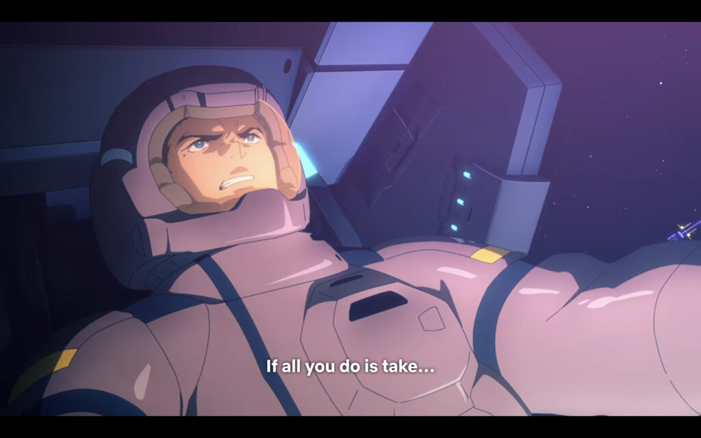 アニメ『機動戦士ガンダム 水星の魔女』英題『Mobile Suit Gundam The Witch From Mercury』 英語　英語解説　名言 グエル・ジェターク（CV：阿座上洋平） 奪うだけじゃ　手に入らない！