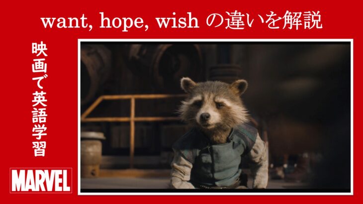 【ガーディアンズ】マーベル映画のセリフ・歌詞で『want, hope, wish』の違いを解説【英語の問題】