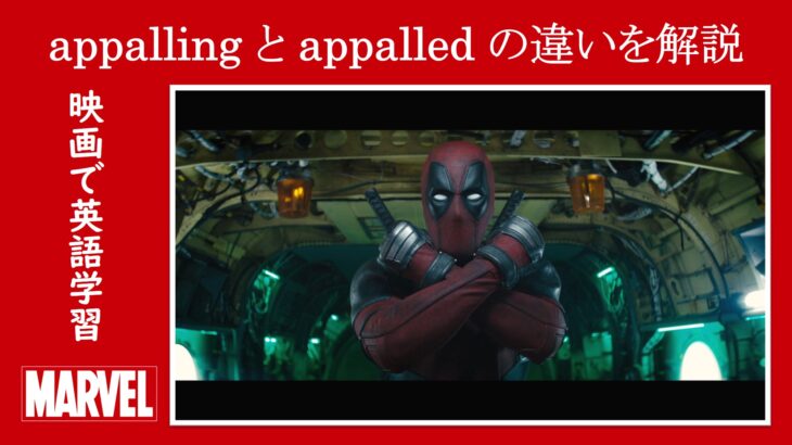 【デッドプール】マーベル映画のセリフで『appalling』と『appalled』の違いを解説【英語の問題】